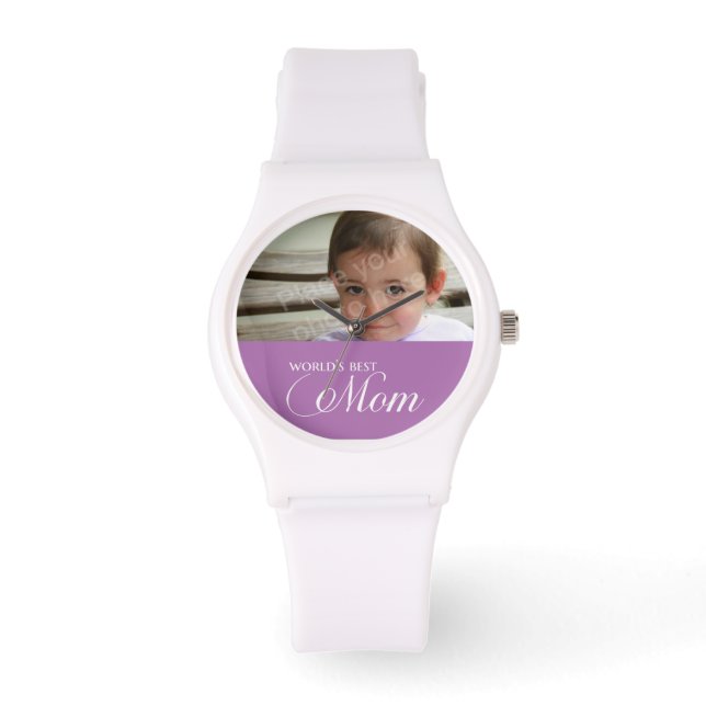 世界の最高の母のカスタム写真 腕時計 (正面)