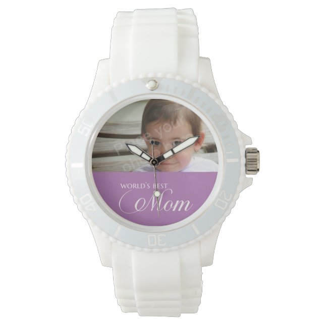 世界の最高の母のカスタム写真 腕時計 (正面)