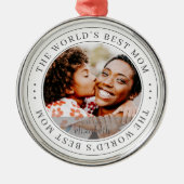 世界の最高の母のクラシックシンプル写真 メタルオーナメント (正面)