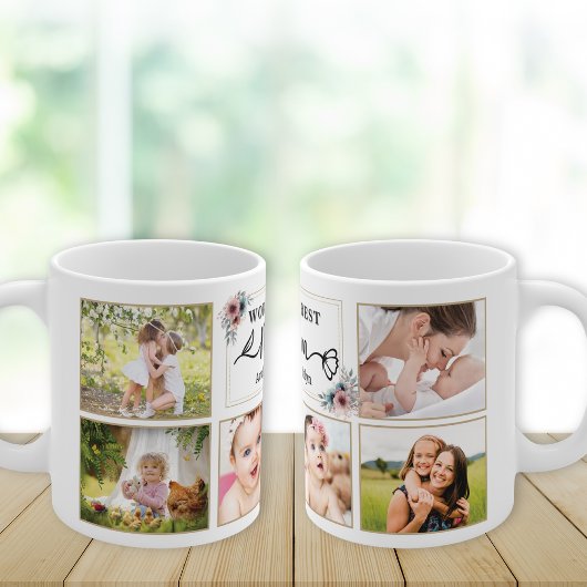世界の最高の母の写真カスタムコラージュ母の日 コーヒーマグカップ