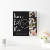 世界の最高の母の日写真コラージュ広場 スクエア壁時計 (ホーム)