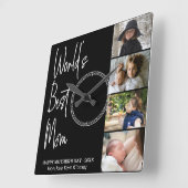 世界の最高の母の日写真コラージュ広場 スクエア壁時計 (傾斜)