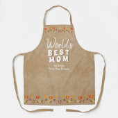 世界の最高の母の花フローラベージュ母の日 エプロン (正面)