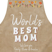 世界の最高の母の花フローラベージュ母の日 エプロン