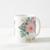 世界の最高の母の花 コーヒーマグカップ (正面右)