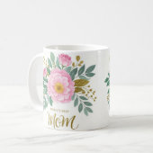 世界の最高の母の花 コーヒーマグカップ (正面左)