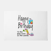 世界の最高の母へのハッピーバースデー ドアマット (正面)