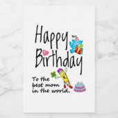 世界の最高の母へのハッピーバースデー フードラベル (シングルラベル)