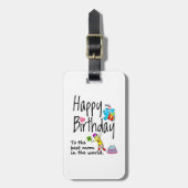 世界の最高の母へのハッピーバースデー ラゲッジタグ (正面縦)
