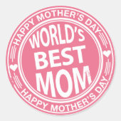 世界の最高の母ゴム印紙効果 ラウンドシール (正面)