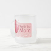 世界の最高の母チューリップマググ フロストグラスマグカップ (正面左)