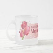 世界の最高の母チューリップマググ フロストグラスマグカップ (左)