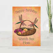 世界の最高の母トンフライ花誕生日 カード (正面)