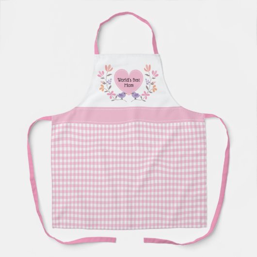 世界の最高の母パックフローラ母の日 エプロン (正面)
