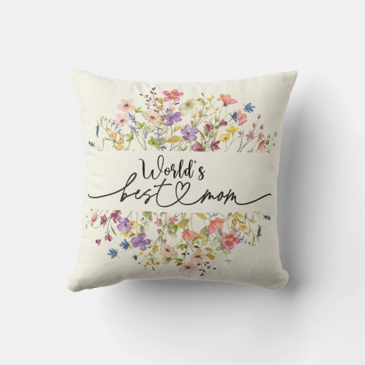 世界の最高の母山花母の日 クッション (裏面)