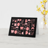 世界の最高の母幸せな母の日のカード カード (黄色い花)