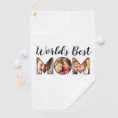 世界の最高の母引用文3 Photo Collage ゴルフタオル (インサイチュ)