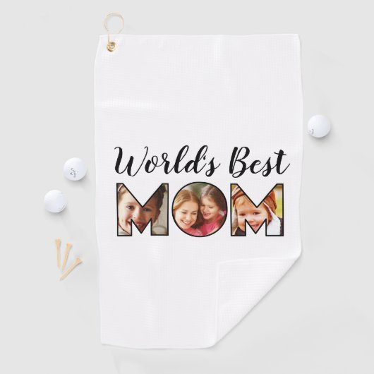 世界の最高の母引用文3 Photo Collage ゴルフタオル (インサイチュ)