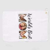 世界の最高の母引用文3 Photo Collage ゴルフタオル (横)