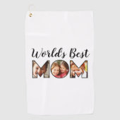 世界の最高の母引用文3 Photo Collage ゴルフタオル (正面)