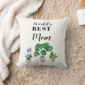 世界の最高の母母の日の鉢植え クッション (ブランケット)
