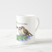 世界の最高の母母、母の日スパロー族 ボーンチャイナマグカップ (正面右)