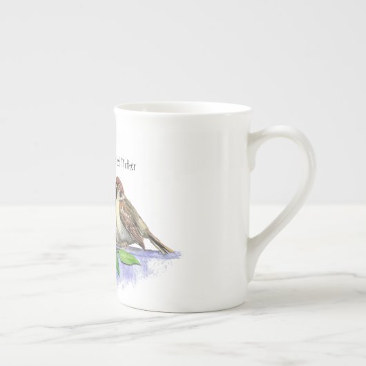 世界の最高の母母、母の日スパロー族 ボーンチャイナマグカップ (右)