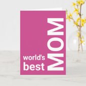 世界の最高の母母| PINK Mother's Day カード (黄色い花)