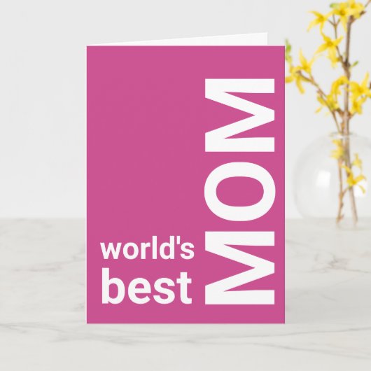 世界の最高の母母| PINK Mother's Day カード (黄色い花)