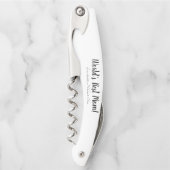 世界の最高の母白い黒いカスタム文字エレガント ソムリエナイフ (正面)