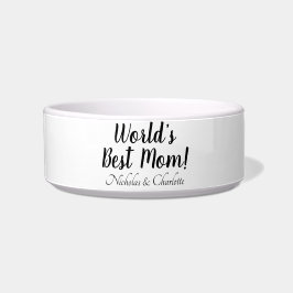 世界の最高の母白黒カスタム脚本かわいい ボウル