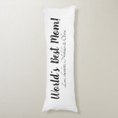 世界の最高の母白黒カスタム脚本かわいい ボディピロー (正面縦)