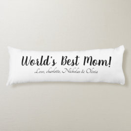 世界の最高の母白黒カスタム脚本かわいい ボディピロー