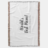 世界の最高の母白黒カスタム脚本エレガント スローブランケット (正面縦)