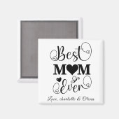 世界の最高の母白黒カスタム脚本エレガント マグネット (正面/裏面)