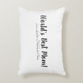 世界の最高の母白黒カスタム脚本スタイリッシュ アクセントクッション (正面(垂直))