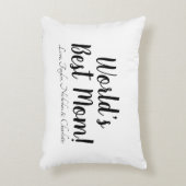 世界の最高の母白黒カスタム脚本スタイリッシュ アクセントクッション (正面(垂直))