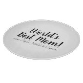 世界の最高の母白黒カスタム脚本スタイリッシュ カッティングボード (角)