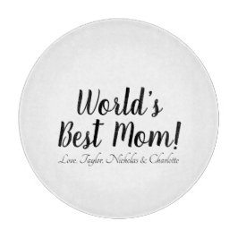 世界の最高の母白黒カスタム脚本スタイリッシュ カッティングボード