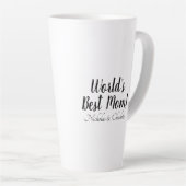 世界の最高の母白黒カスタム脚本スタイリッシュ カフェラテマグ (右アングル)