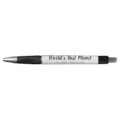 世界の最高の母白黒カスタム脚本スタイリッシュ ボールペン (正面)