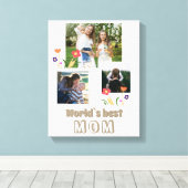 世界の最高の母花の母の日3写真 キャンバスプリント (インサイチュ (ウッドフロア))