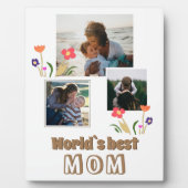 世界の最高の母花の母の日3写真 フォトプラーク (正面)
