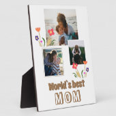 世界の最高の母花の母の日3写真 フォトプラーク (側面)