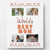 世界の最高の母花フローラ母の日の写真 フォトプラーク (正面)