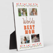 世界の最高の母花フローラ母の日の写真 フォトプラーク (側面)