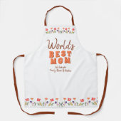 世界の最高の母花フローラ母の日 エプロン (正面)