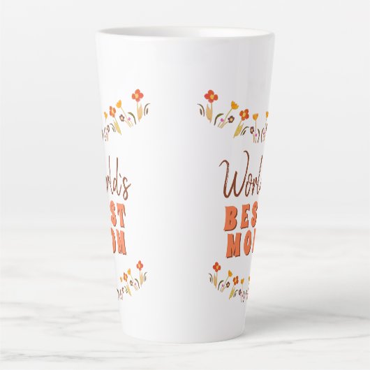 世界の最高の母花フローラ母の日 カフェラテマグ (正面)