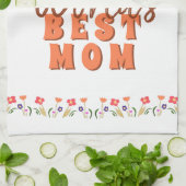 世界の最高の母花フローラ母の日 キッチンタオル (折り畳み)