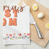 世界の最高の母花フローラ母の日 キッチンタオル (四つ折り)